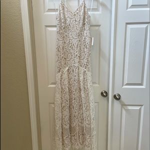 Flynn White Lace Maxi Dress, white, size small